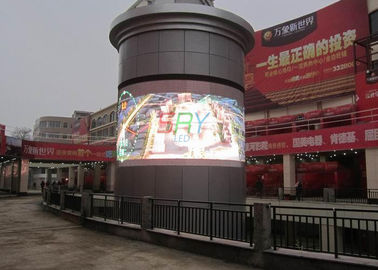 China 10mm de Ronde Gebogen LEIDENE Schermen, Hoge LEIDENE van de Helderheids Openlucht Volledige Kleur Vertoning leverancier