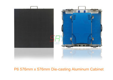 P6 leidde Binnen Volledige Kleur Gegoten Aluminiumkabinet Geleide Vertoning Lichtgewicht 576mm X 576mm Kabinet leverancier